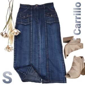 New Carrillo Blue Jean Stretch Skirt Size 2